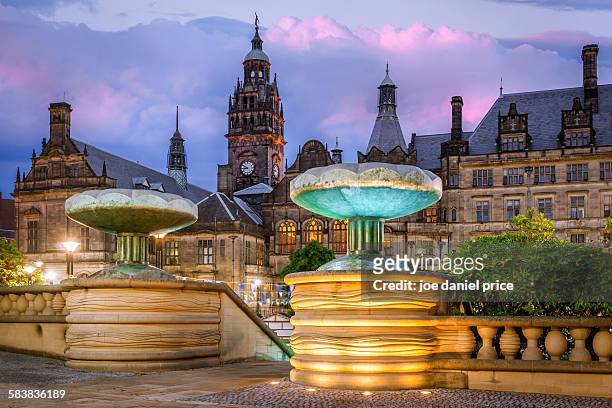 town hall, sheffield, england - sheffield uk stock pictures, royalty-free photos & images