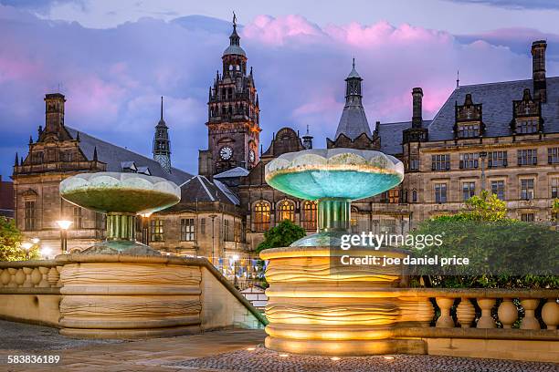 town hall, sheffield, england - sheffield imagens e fotografias de stock