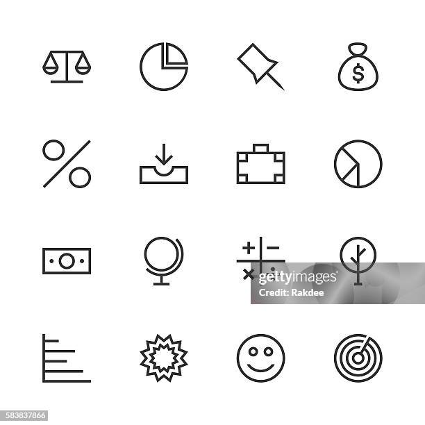 basic icon set 6 - line series - addition subtraction multiplication stock illustrations
