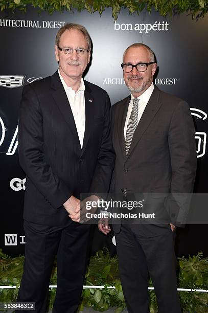 Johan de Nysschen and Edward Menicheschi attend the Daring 25 presented by Conde Nast & Cadillac at the Cadillac House on July 27, 2016 in New York...