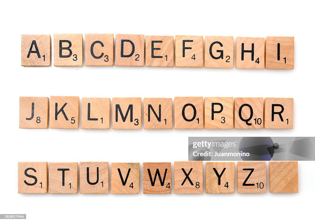 Scrabble complete alphabet