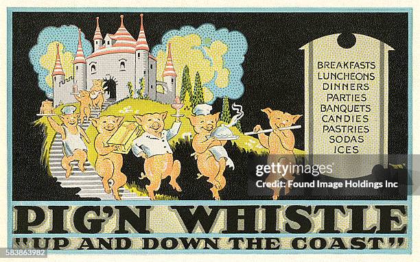 Vintage illustration of Pig'N Whistle Advertisement, 1920s.
