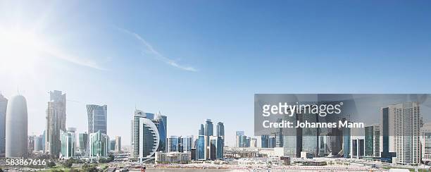 downtown skyline, doha, qatar - doha ストックフォトと画像
