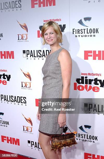 Actress Emily Brooke Hands arrives at the premiere for the movie "Dirty Love" at the ArcLight Cinema in Hollywood.