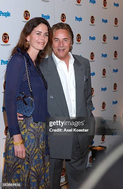 Actor Don Johnson and wife Kelley Phleger arrive at the 9th Annual Entertainment Tonight Emmy Party sponsored by People magazine, held at the...