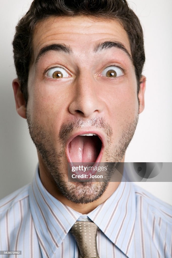 Businessman with Mouth Open