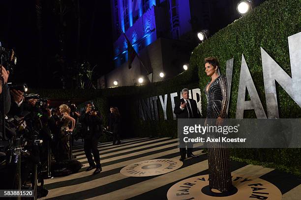 Halle Berry arrives to the Vanity Fair after party of the 85th Academy Awards, hosted by Graydon Carter at the Sunset Tower Hotel Sunday evening.