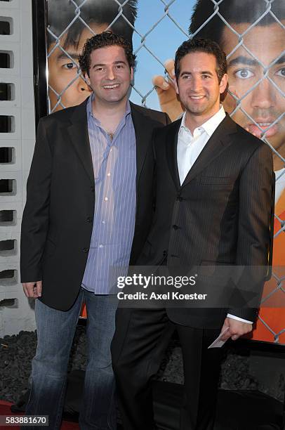 Directors Hon Hurwitz and Hayden Schlossberg attend the premiere of "Harold and Kumar Escape from Guantanamo Bay" in Los Angeles.