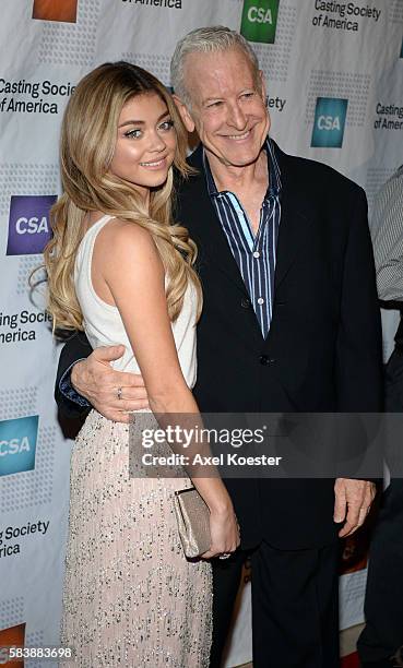 Jeff Greenberg and Sarah Hyland attend The Casting Society of America's 30th Annual Artios Awards Banquet at the Beverly Hilton Hotel Thursday...