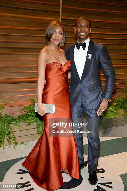 Chris Paul and Jada Crawley arrive to the Vanity Fair after-party of the 2014 Academy Awards, hosted by Graydon Carter at the Sunset Plaza Sunday...