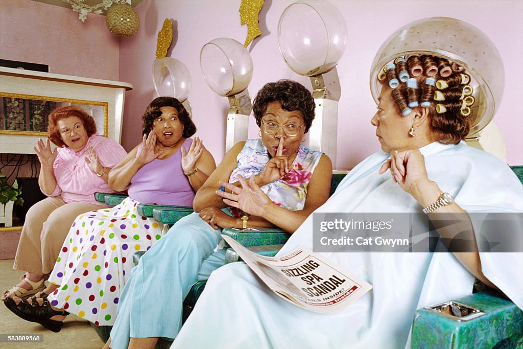 Women Gossiping at Hair Salon