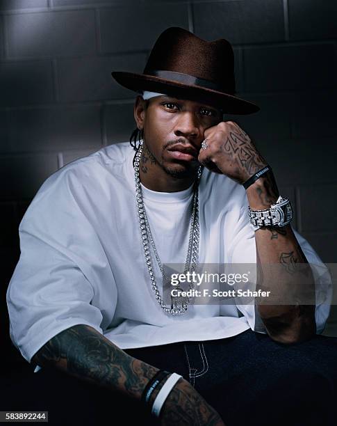 Basketball player Allen Iverson is photogrpahed for ESPN- The Magazine in 2004. PUBLISHED IMAGE.