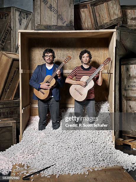 Bret McKenzie and Jemaine Clement of Flight of the Conchords are photographed for Maxim Magazine in 2008.