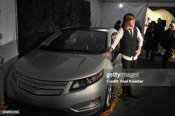 Actor Eddie Hassell arrives to Global Green's 8th Annual Pre-Oscar Party, featuring the new Chevy Volt electric car, at the Avalon in Hollywood...