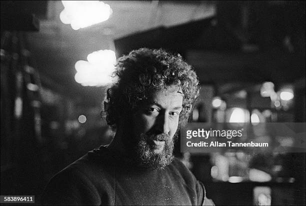 Nightclub owner Hilly Kristal at his bar, Hilly's on the Bowery , New York, New York, November 11, 1974.