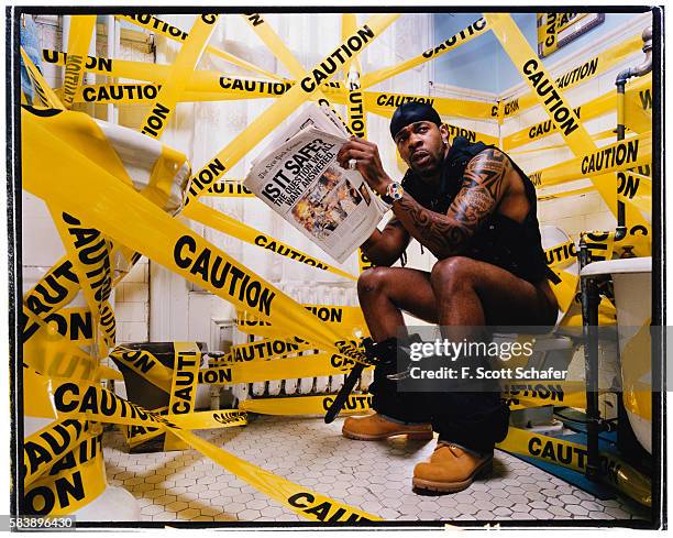 Rapper Busta Rhymes is photographed for The Source Magazine in 2002. PUBLISHED IMAGE.