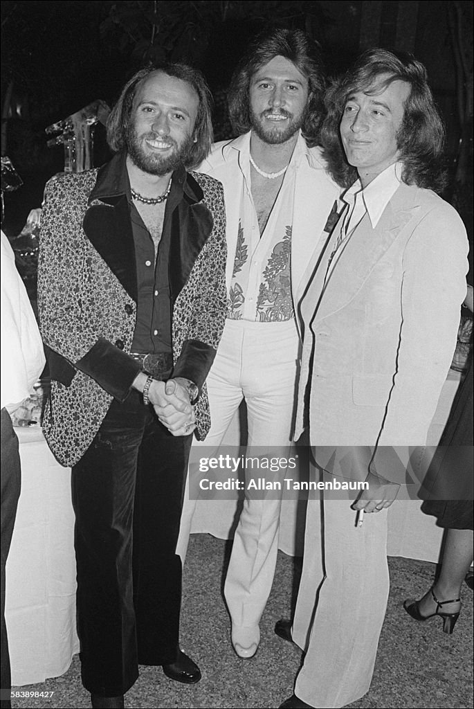 BeeGees Pose At Their 20th Anniversary Party