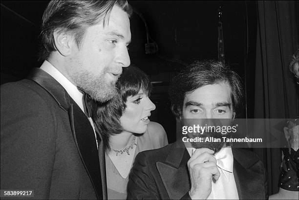 View American actors Robert DeNiro and Liza Minelli, and film director Martin Scorsese at the premiere of their film 'New York, New York', New York,...