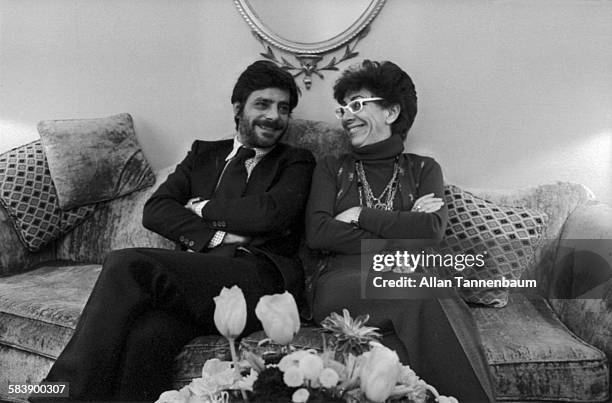 Italian film director Lina Wertmuller and actor Giancarlo Gianinni promote their film 'Swept Away', New York, New York, January 4, 1975.