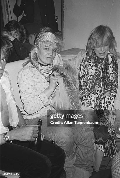 Former models, actress Anita Pallenberg and musician Marianne Faithfull at the Mudd Club, New York, New York, February 10, 1980.