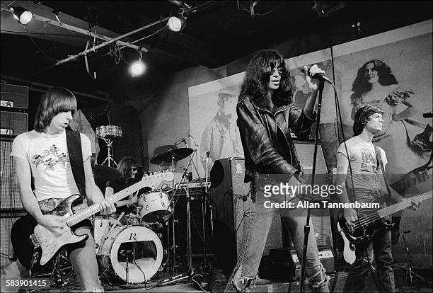 Punk rock group the Ramones perform at CBGB, New York, New York, March 31, 1977.
