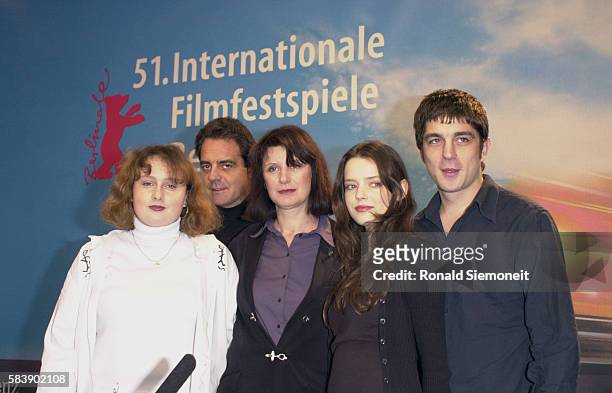 Cast of the film 'Fat Girl': Anais Reboux, actressJean-Francois Lepetit producer, Catherine Breillat Director with Roxane Mesquida and Libero de Rie...