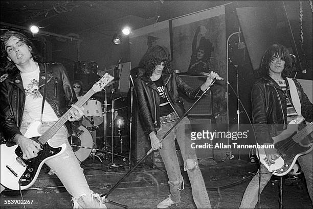 Punk rock group the Ramones perform at CBGB, New York, New York, October 30, 1977.