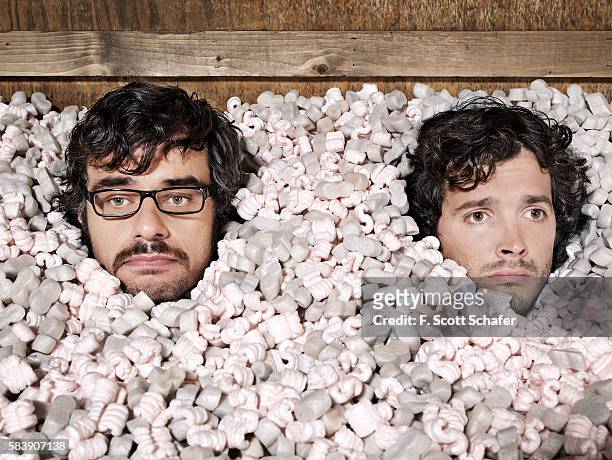 Bret McKenzie and Jemaine Clement of Flight of the Conchords are photographed for Maxim Magazine in 2008.