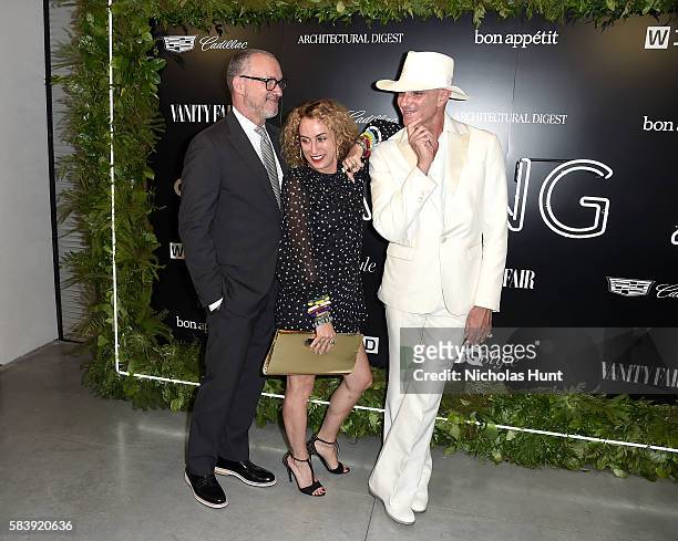 Edward Menicheschi, Danielle Levitt and Alan Faena attend the Daring 25 presented by Conde Nast & Cadillac at the Cadillac House on July 27, 2016 in...