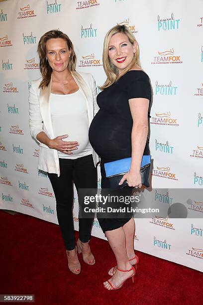 Actresses Michaela McManus and June Diane Raphael arrive at Raising The Bar To End Parkinson's at Laurel Point on July 27, 2016 in Studio City,...