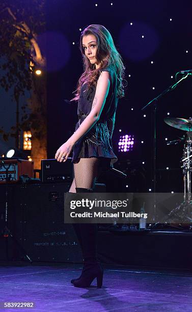 Singer Cher Lloyd performs at The Grove on July 27, 2016 in Los Angeles, California.