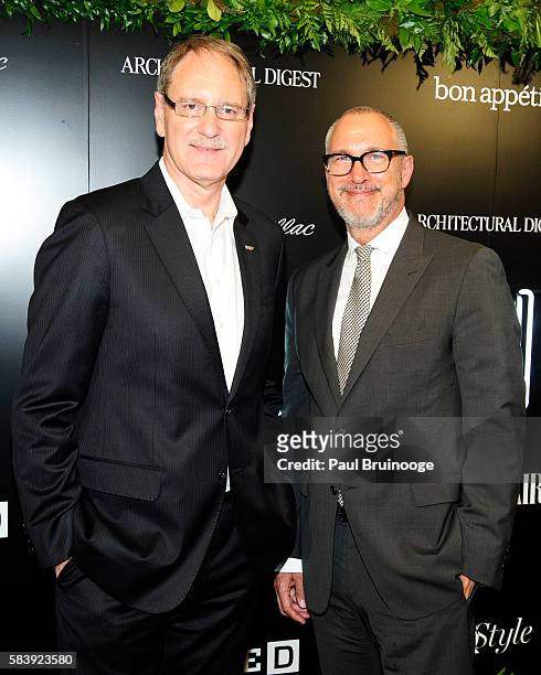 Johan de Nysschen and Edward Menicheschi attend the Conde Nast Presents the Daring 25 in Partnership with Cadillac at the Cadillac House on July 27,...