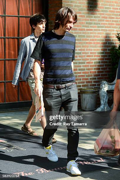 Musician Jonny Greenwood leaves his Noho hotel on July 27, 2016 in New York City.