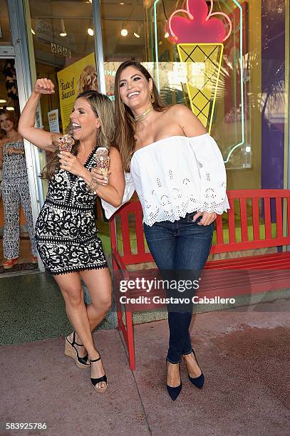 Adriana Martin and Chiquinquira Delgado attends Dress for Success Taste Of Success at Frieze Ice Cream Factory on July 27, 2016 in Miami Beach,...