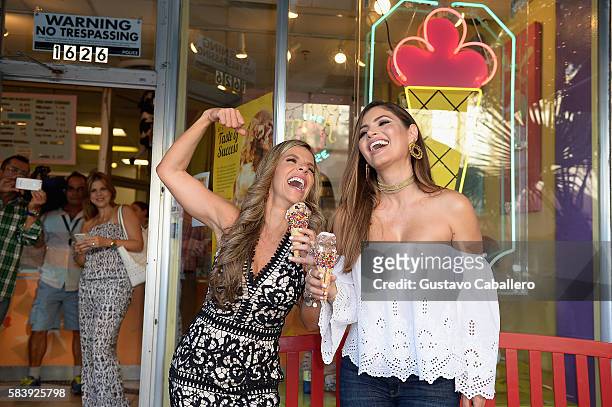 Adriana Martin and Chiquinquira Delgado attends Dress for Success Taste Of Success at Frieze Ice Cream Factory on July 27, 2016 in Miami Beach,...
