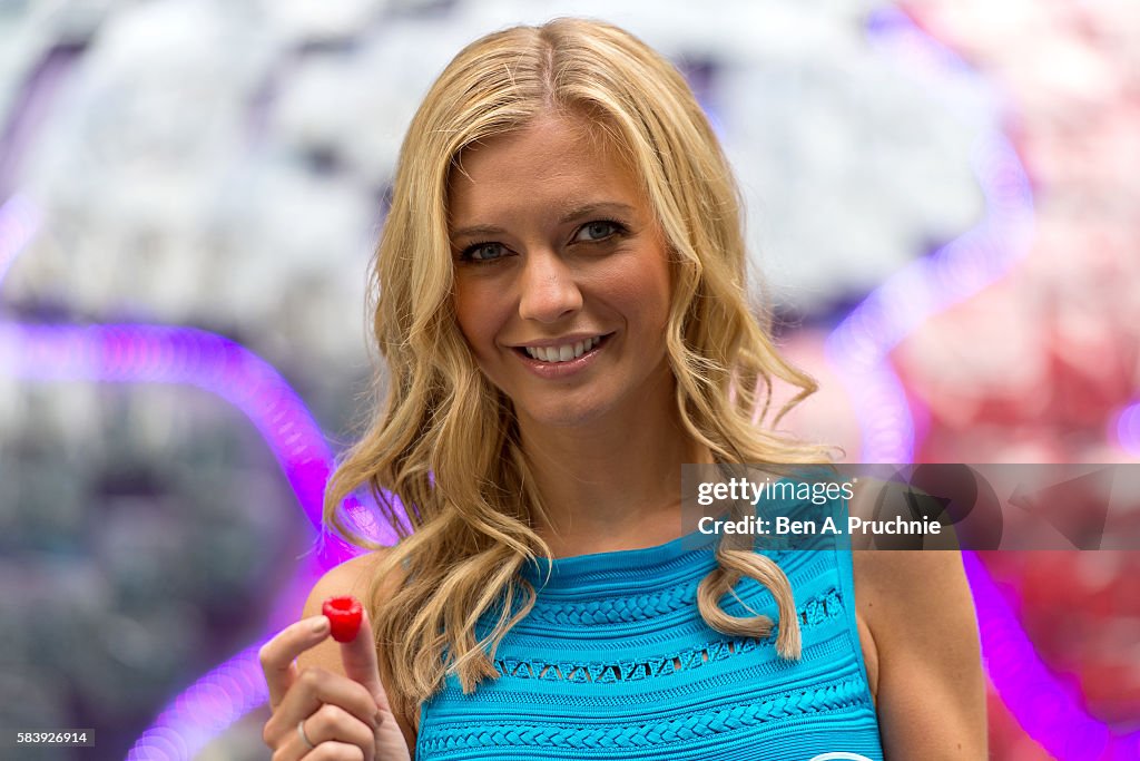 Rachel Riley Newspaper Rachel Riley poses next to a giant brain made of fresh British... News ...