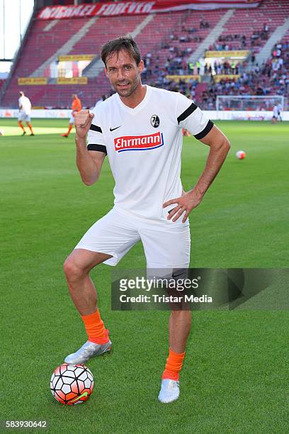Sven Hannawald during the 'Champions for charity' football match between Nowitzki All Stars and Nazionale Piloti in honor of Michael Schumacher at...