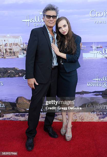 Actor Steven Bauer and Lyda Loudon arrive at the Hallmark Channel and Hallmark Movies and Mysteries Summer 2016 TCA Press Tour Event on July 27, 2016...