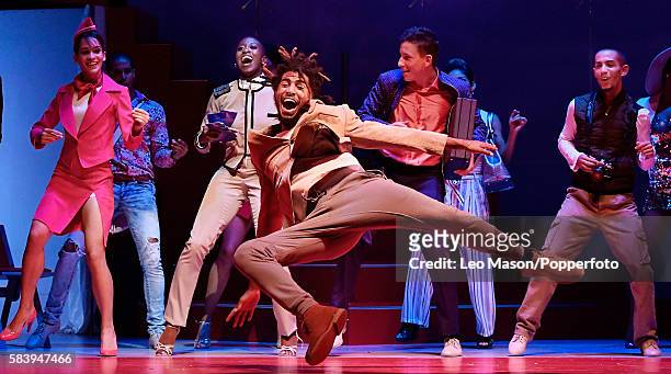 Ensemble Company dancers performing "Vamos Cuba!" directed by Nilda Guerra at Sadler's Wells Theatre on July 25, 2016 in London, England.