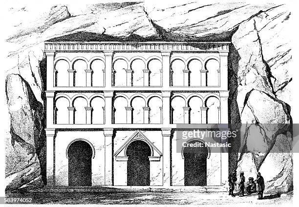 byzantine architecture - loculi stock illustrations