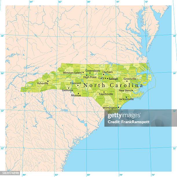 ilustraciones, imágenes clip art, dibujos animados e iconos de stock de mapa vectorial de carolina del norte - pamlico sound