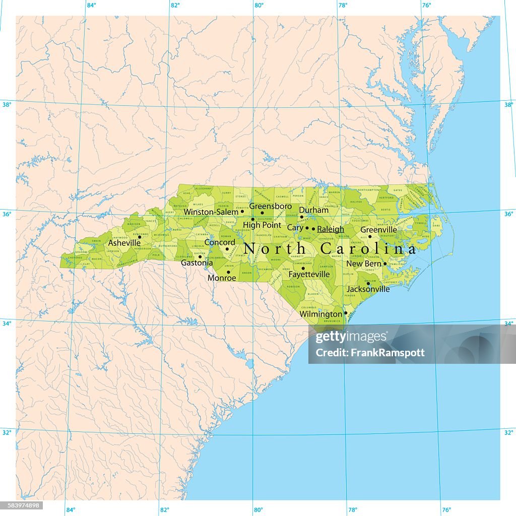 North Carolina Vector Map