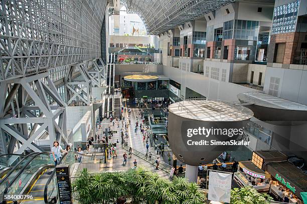 interior of kyoto station - kyoto station stock pictures, royalty-free photos & images