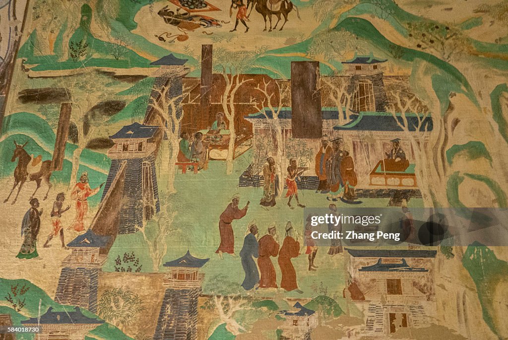 Murals of Mogao cave 217, A.D. 705-707Tang Dynasty.