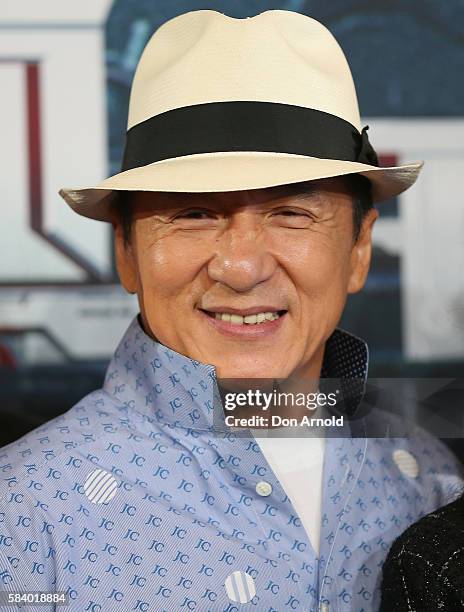 Jackie Chan poses during a press conference and photocall for Bleeding Steel at Sydney Opera House on July 28, 2016 in Sydney, Australia.