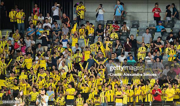 Chinese fans of Borussia Dortmund during the International Champions Cup China match between Manchester City and Borussia Dortmund during Borussia...