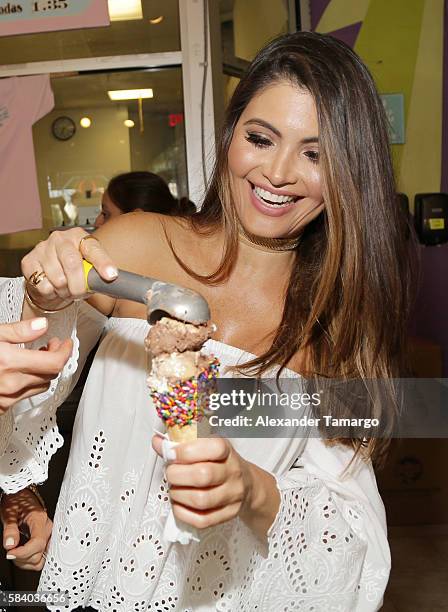 Chiquinquira Delgado is seen at the "Taste for Success" event to benefit Dress for Success Miami at The Frieze Ice Cream Factory on July 27, 2016 in...