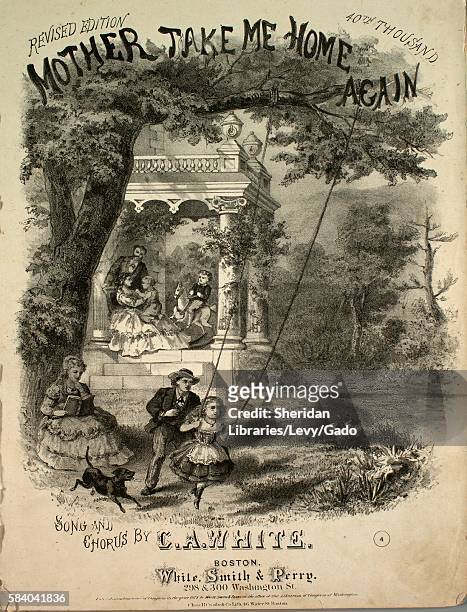 Sheet music cover image of the song 'Mother Take Me Home Again Revised Edition 40th Thousand', with original authorship notes reading 'Song and...