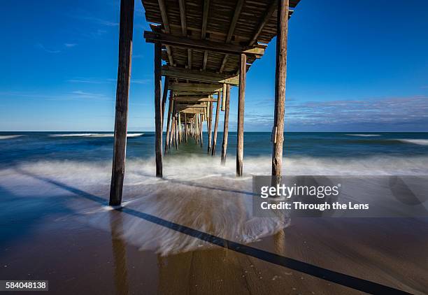 avon fishing pier - outer banks stock pictures, royalty-free photos & images