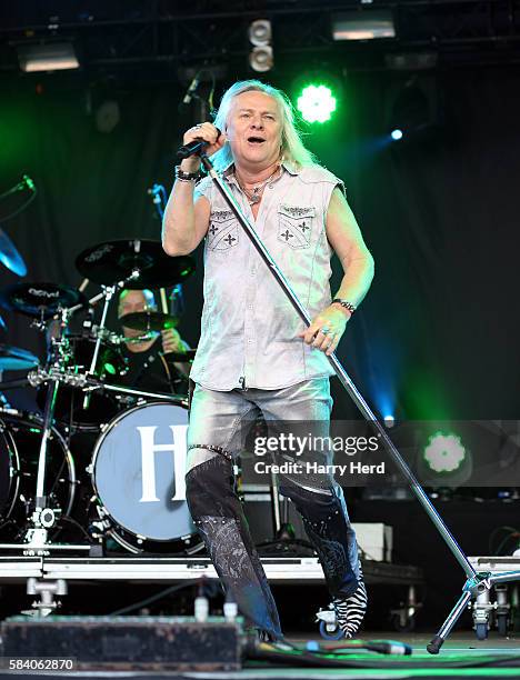 Bernie Shaw of Uriah Heep performs at Ramblin Man Fair at Mote Park on July 23, 2016 in Maidstone, England.